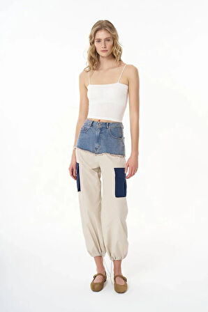 Askılı Crop Basic Atlet Beyaz
