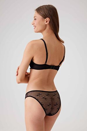 Pierre Cardin Kadın Siyah Push Up Sütyen Takım 4031