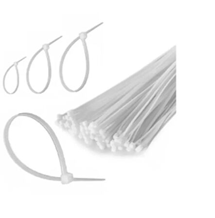 25 Adet 3,6mm*25 cm Kablo Bağı Beyaz Cırt Kelepçe