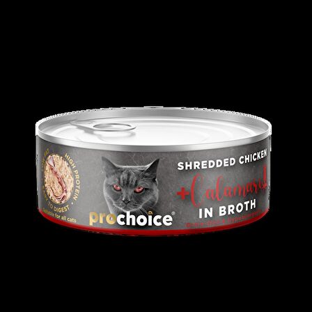 ProChoice Tiftiklenmiş Taze Tavuk Etli ve Taze Kalamar Kedi Yaş Maması 70 gr