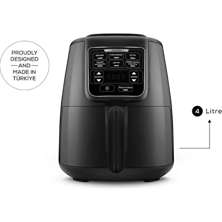 Karaca Air Pro Cook Köz Xl 4 lt Yağsız Airfryer Siyah