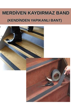 15MetreX25mm KENDİNEN YAPIŞKANLI KAYDIRMAZ MERDVEN BAND - Kaydırmaz Zemin Merdiven Bant