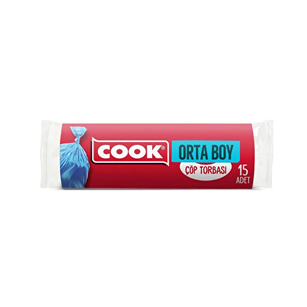 Cook Kokusuz Orta Boy Çöp Torbası 55X60 cm 25 Paket x 15 Li Rulo