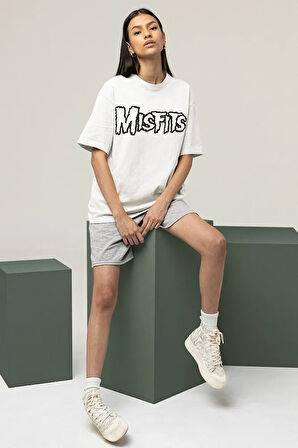 Misfits Müzik Grubu Baskılı Unisex Oversize Rock Metal Tişört