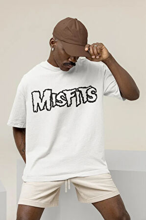 Misfits Müzik Grubu Baskılı Unisex Oversize Rock Metal Tişört