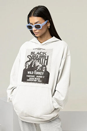 Black Sabbath Baskılı Unisex Oversize Müzik Grubu Hoodie