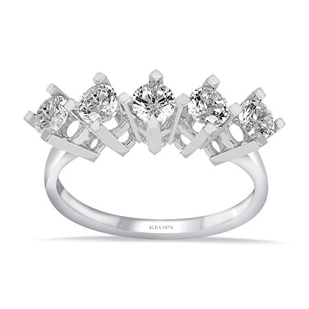 G Renk 0.85 Karat Pırlanta Beştaş Yüzük