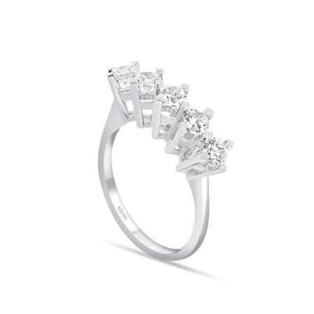 G Renk 0.85 Karat Pırlanta Beştaş Yüzük