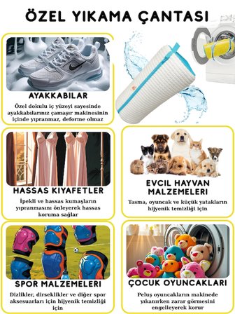 Özel Tasarım Çok Amaçlı Ayakkabı Yıkama Çantası, Çamaşır Yıkama Torbası, Sık Dokuma, Yanları Fileli, (Süyten, Hassas Kıyafetler, Spor Ekipmanları)