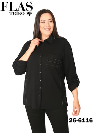 6116 FLAŞ ÇELİKLİ TAŞLI BLUZ