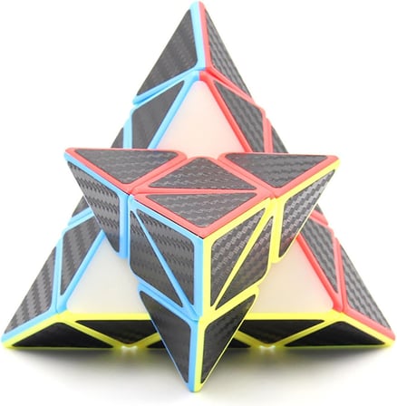 3X3 piramit hız küp karbon Fiber etiket bulmaca küp 3X3X3 hız küp üçgen sihirli küp bulmaca oyuncak sihirli küp bulmacalar