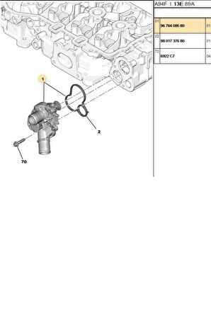 Termostat 108 208 301 308 Elysee C3 C4 Cactus (9676409580)