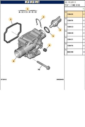 Termostat C2 206 207 ET3J4 TU5JP4 1.4-1.6I (1336.Z0)