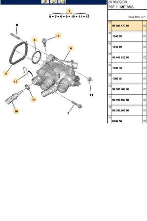 Termostat 308 508 C4 C8 (9808647280)