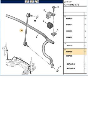 Ön Z Rot C3 Picasso-C Elysee-301-207-208 (05698-11160-508769)