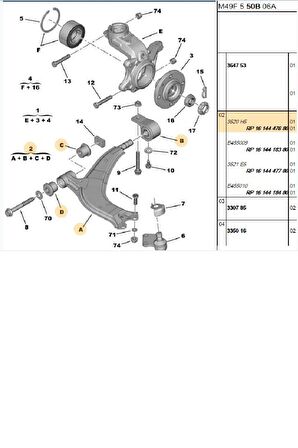 Salıncak Sol 18MM 306-Partner Berlingo-96>07(01901-3520.H5)