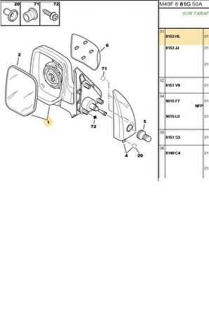 Ayna Mekanik Sol Partner Berlingo (E0415-8153HL)