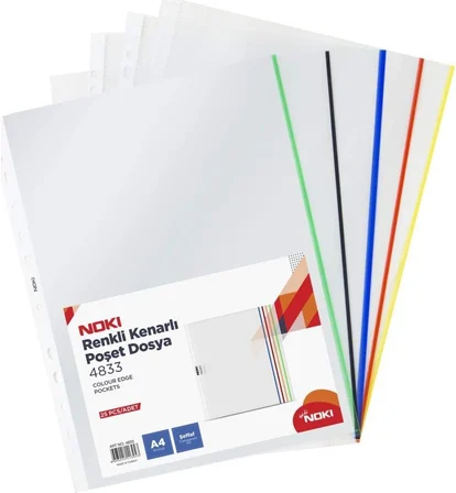 Renkli Kenarlı Poşet Dosya 25 Li 1 Paket