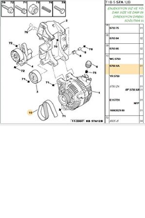 V Kayışı Berlingo Nemo Xsara Fiorino 206 Bipper Partner (6PK1564-5750.XA)