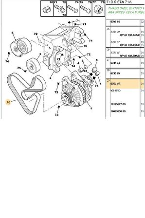 V Kayışı Partner Berlingo 2.0HDI DW10 (6PK1740-5750.VS)