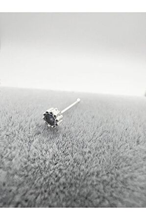 925 Ayar Gümüş Hızma. 3mm Tek Taş Gümüş Renk