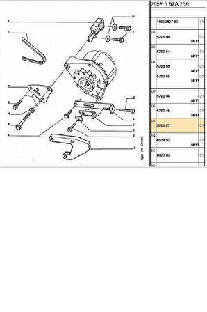 Alternatör Ayak 205 306 Partner (5706.87)