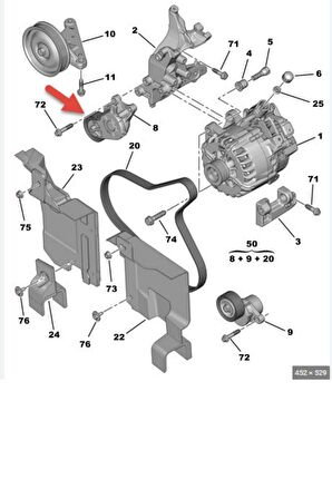 Gergi Kütük 308 508 Partner Tepee Berlingo C4 Picasso (1631481580-T39187)