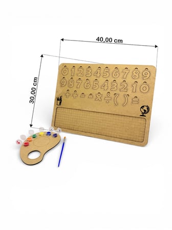 Ahşap Boyanabilir Sayılar ve Matematik - Kendin Yap (DIY) Etkinlik Seti