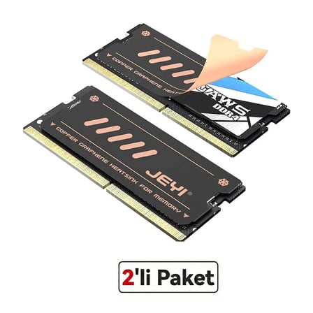 NB-CG Laptop RAM Soğutucu, Bakır-Grafen Heatsink, DDR3 / DDR4 / DDR5 SODIMM ile Uyumlu, 2'li Paket