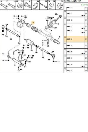 Direksiyon Körüğü 106 Saxo (4066.50-0664504)