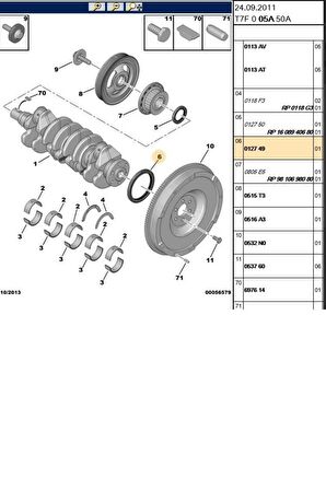 Arka Krank Keçesi Berlingo C2 C3 C4 C5 C15 Saxo Xsara Nemo DV4-DV6 (SKT410443-11813-012749)