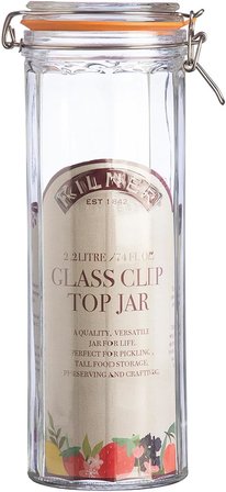 Kilitli faset kavanoz, 2 l, retro görünüm, içerik aromasını korur ve uzun süre taze kalır, ev yapımı için kapaklı cam kap, yemek hazırlama kavanozu olarak da ideal