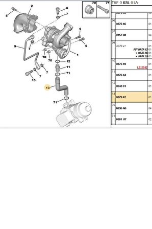 Turbo Geri Dönüş Yağ Hortumu P107 P206 P307 Bipper