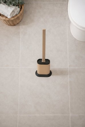 Silikon Tuvalet Fırçası Pratik Silikon Wc Klozet Fırçası Bej S-210