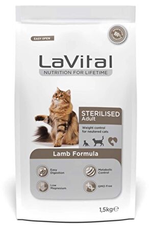 Lavital Sterilised Kuzulu 1,5kg Kısır Kedi Maması Kısırlaştırılmış Kuru Kedi Maması