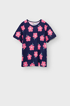 Daisy T-Shirt-Şort Kız Çocuk Pijama Takımı (Papatya Desenli)