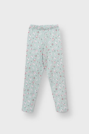 Flowering Kısa Kollu Çiçek Desenli Kız Çocuk Pijama Takımı