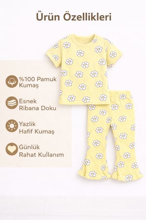 Kız Bebek Yazlık Bol Paça Alt-Üst Takım