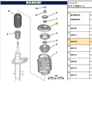 Amortisör Takozu 208 301 C-elysee C3 C4 Cactus (5038G6-5031F2-MH13020)