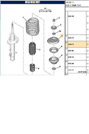 Amortisör Takozu C2 C3 1007 (5038.F5-MH13012)