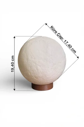 Ay Küre Masa Lambası 17.4 cm Dekoratif Gece Lambası Gün Işığı LED Ampul Dahil