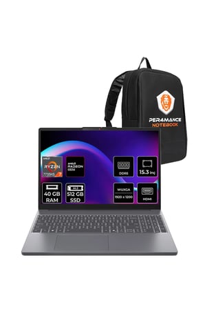 Ideapad Slim 3 Ryzen 7 7735HS 40GB RAM 512GB SSD 15.3" FHD+ FreeDOS 83K70098TRP311 Notebook + Per4 Çanta