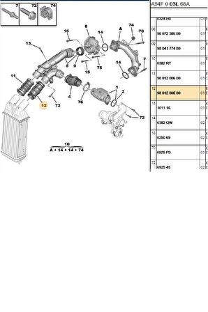 İntercol Hortum C3 C4 C-elysee 207 208 307 (17284-9801280580)