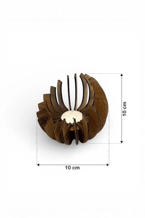 Ceviz Desenli Lotus Mumluk – 3 mm MDF Lazer Kesim (10 cm) 1 Adet
