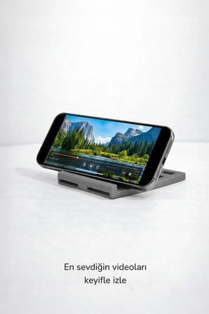 Katlanabilir Masaüstü Telefon ve Tablet Standı (Gri Renk)