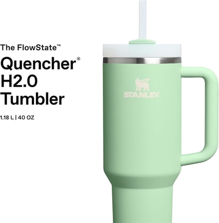 STANLEY Quencher H2.0 FlowState Pipetli Termos Bardak 1.18 Litre - Pistachio | Paslanmaz Çelik
