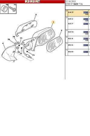 Sağ Ayna Metal (11XS001-8148.TF)