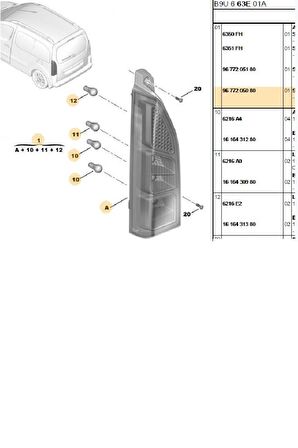 Sağ Stop Tepee Partner Berlingo (5521943R-511149-9677205080)