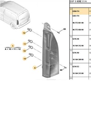 Sol Stop Tek Kapı Partner Tepee  (6350FH-5521933L)