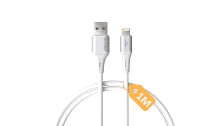 USB A-Lightning Şarj Kablosu, 1Metre, 3.1A Hızlı Şarj, Beyaz/Gümüş Metal, Wahoo (1Ad x 1Metre Beyaz)